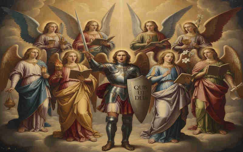 arcángel San Miguel, Coro Angélico de los Arcángeles, imagen de San Miguel imagen del coro de los arcángeles.